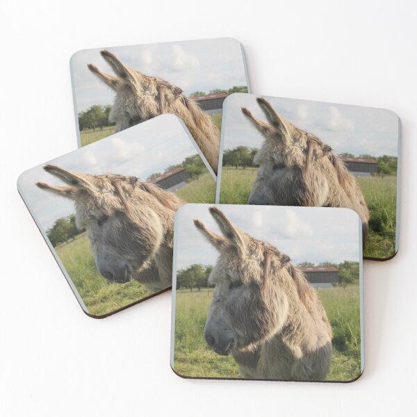 Item preview, Adorable grey donkeys in the high grass meadow	 designed and sold by EstelleRossetti.