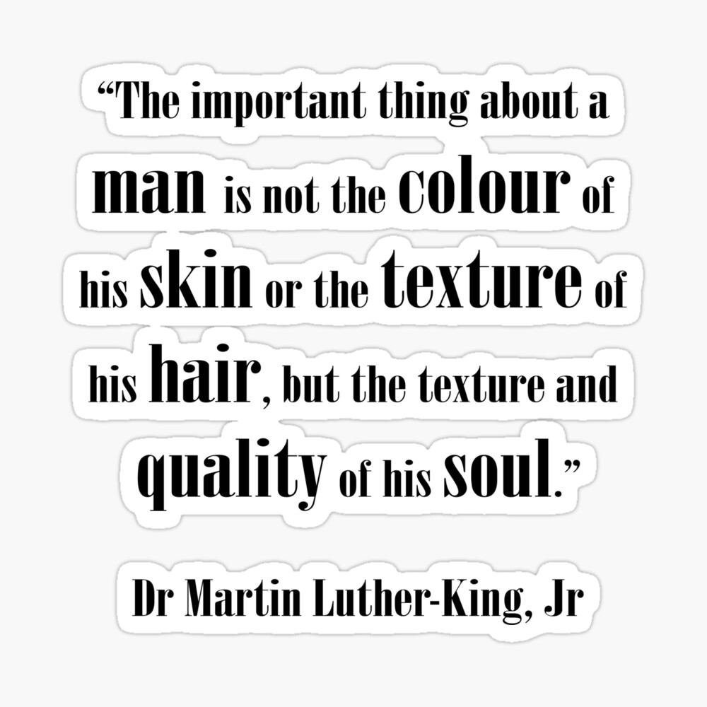 Martin Luther King Citation Not The Colour Of His Skin Pin By Samyan Redbubble