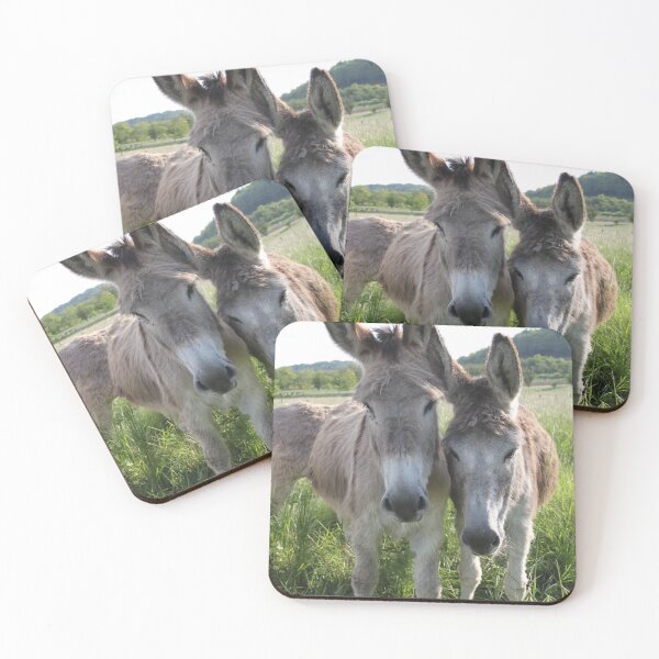 Item preview, Adorable grey donkeys in the high grass meadow	 designed and sold by EstelleRossetti.