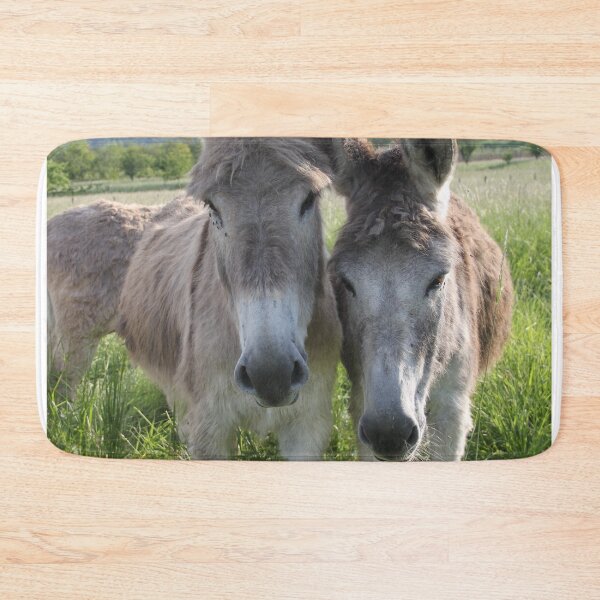 Item preview, Adorable grey donkeys in the high grass meadow	 designed and sold by EstelleRossetti.