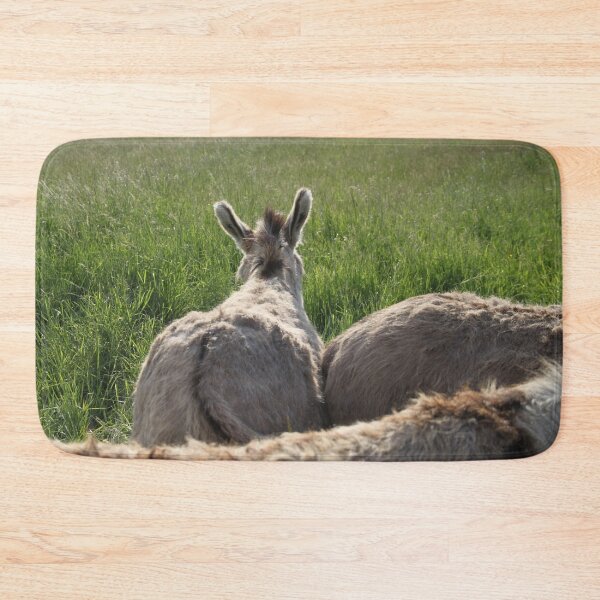 Item preview, Adorable grey donkeys in the high grass meadow	 designed and sold by EstelleRossetti.