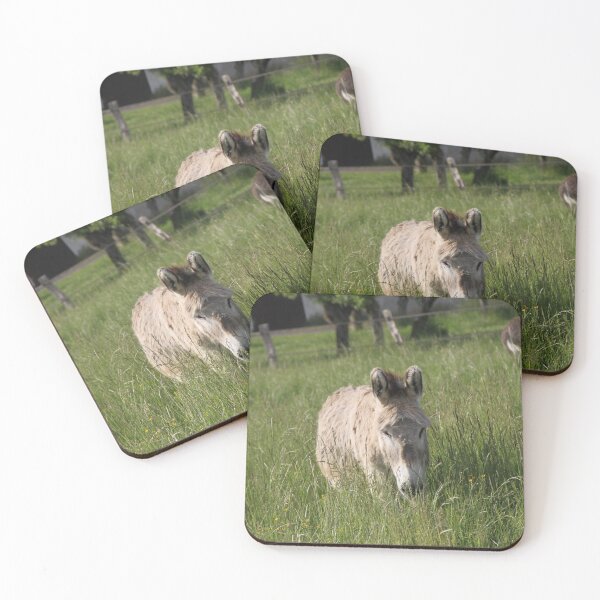 Item preview, Adorable grey donkeys in the high grass meadow	 designed and sold by EstelleRossetti.