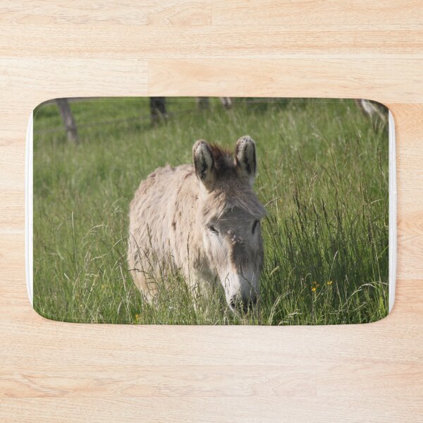 Item preview, Adorable grey donkeys in the high grass meadow	 designed and sold by EstelleRossetti.