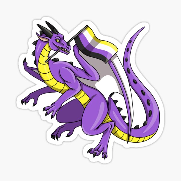 Non Binary Dragon Pride Flag Sticker For Sale By Delyththomasart