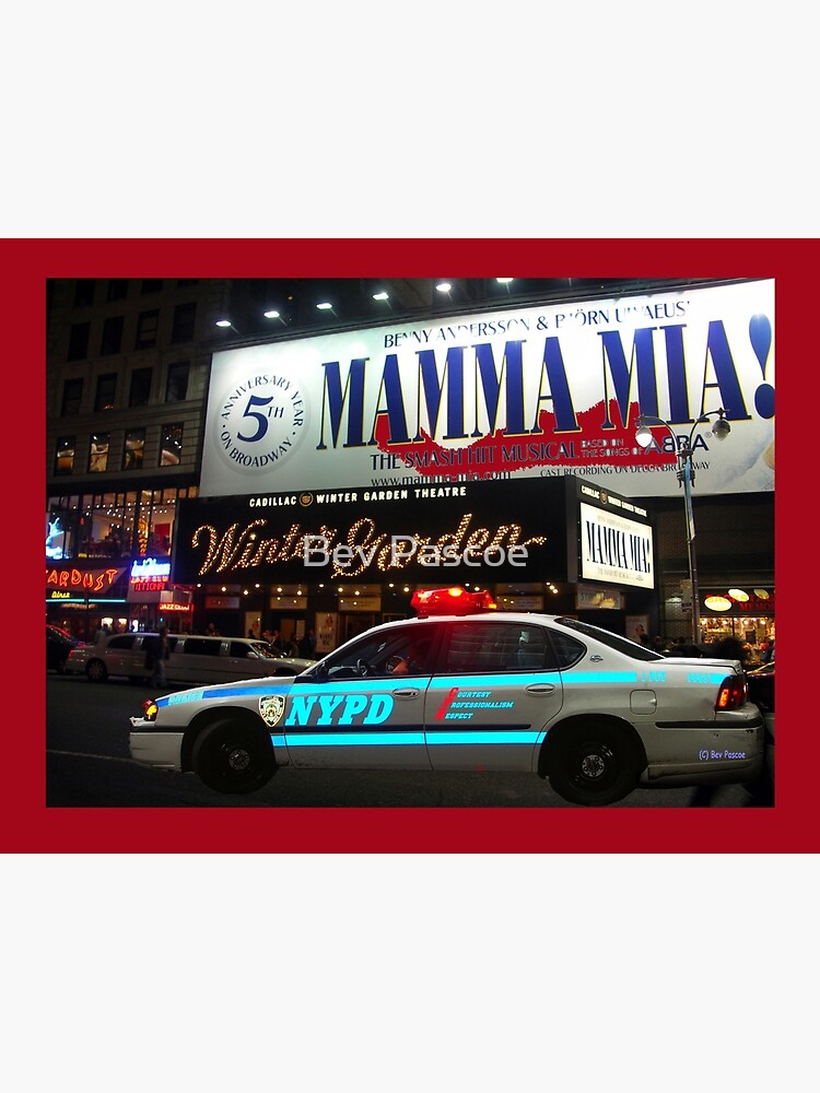 Nypd Patrol Broadway New York Greeting Card By Bevvie Redbubble