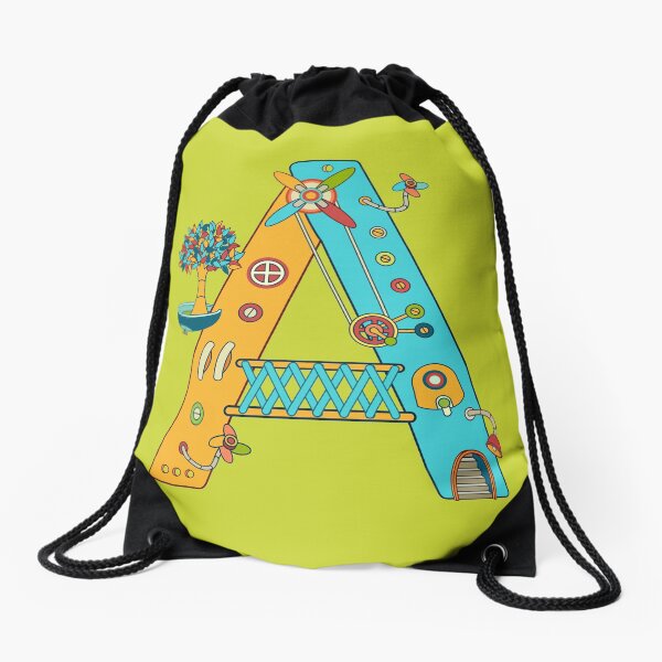 A for Armadillo, from the AlphaPod collection Drawstring Bag