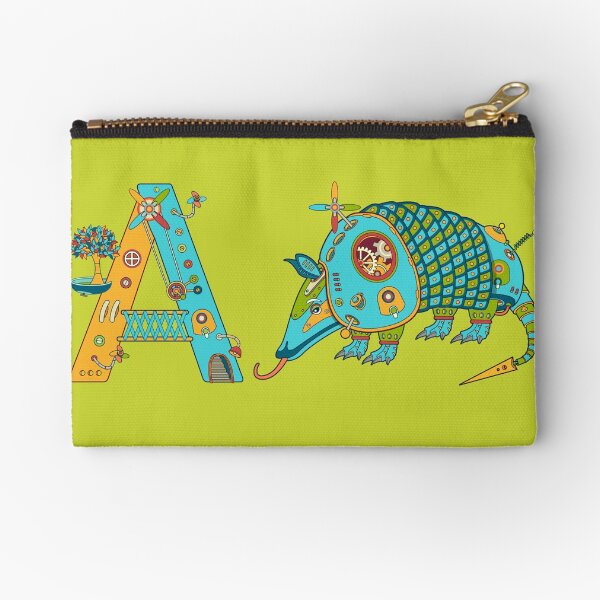 A for Armadillo, from the AlphaPod collection Zipper Pouch