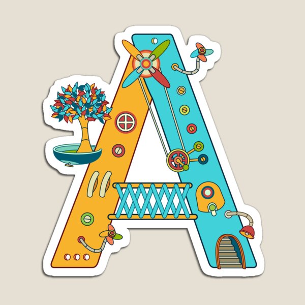 A for Armadillo, from the AlphaPod collection Magnet