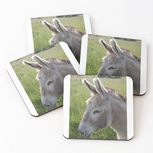 Item preview, Adorable grey donkeys in the high grass meadow	 designed and sold by EstelleRossetti.