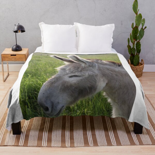 Item preview, Adorable grey donkeys in the high grass meadow	 designed and sold by EstelleRossetti.