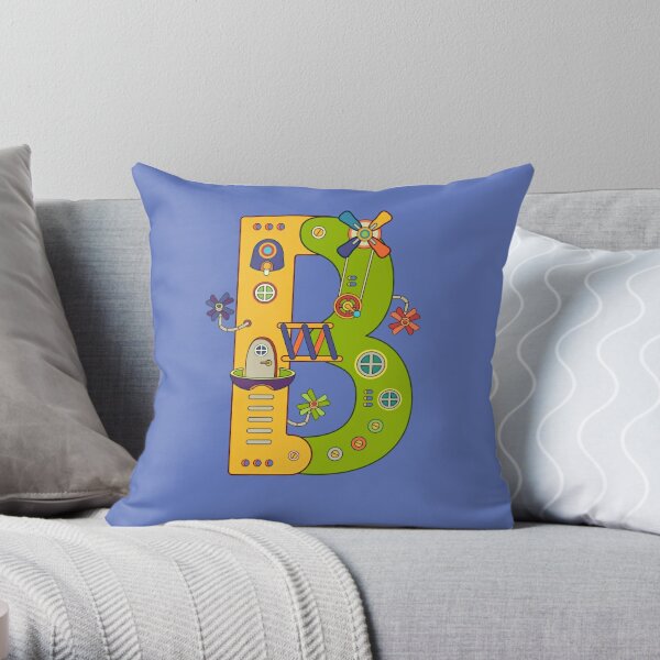 B for Bison, from the AlphaPod collection Throw Pillow
