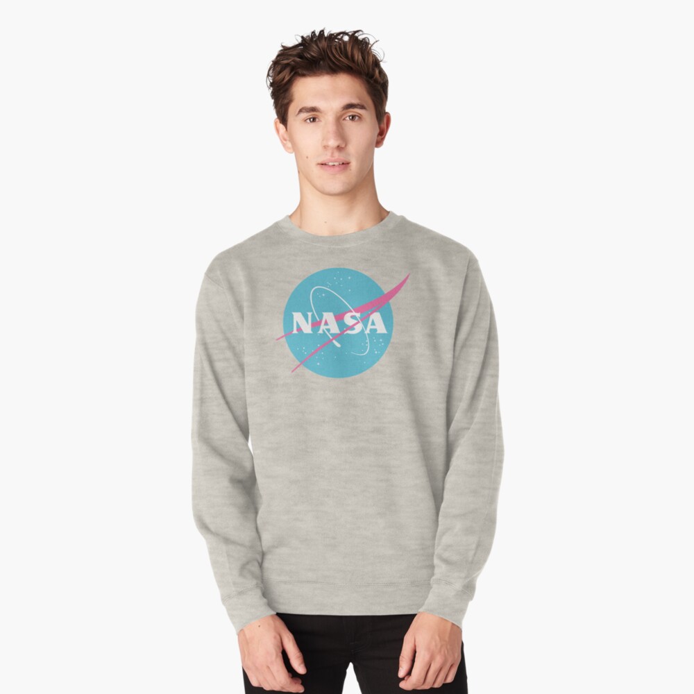 nasa pink and blue sweatshirt