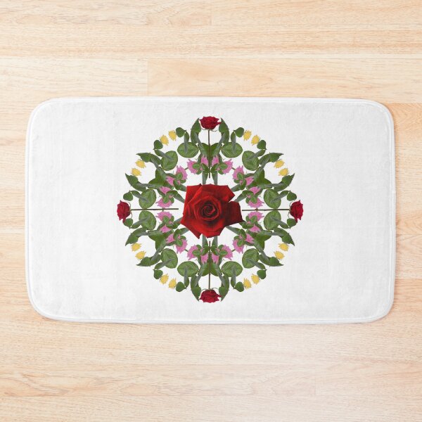 Item preview, Mixed Roses round a Red Rose. Kaleidoscope Pattern. designed and sold by MindTravel.