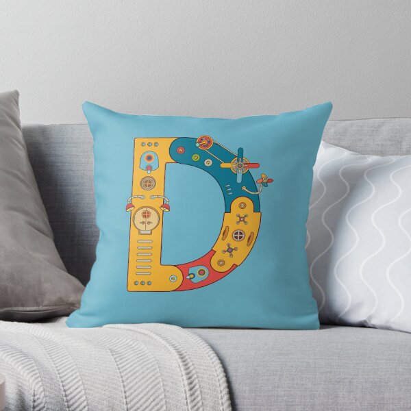 D for Dinosaur, from the AlphaPod collection Throw Pillow