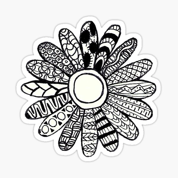Item preview, Flower Zentangle Design designed and sold by CYBMP.