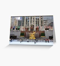 Skating at the Rockefeller Plaza Greeting Card