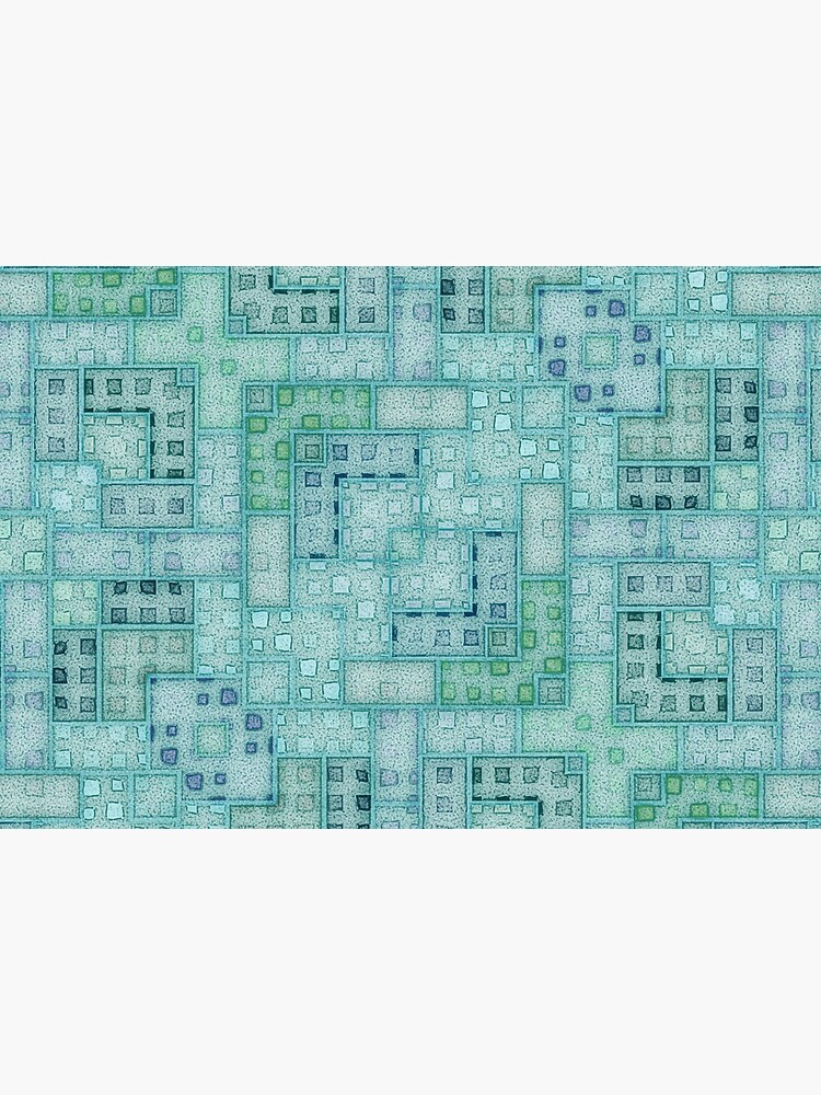 Green Blue Watercolor Patchwork Quilt Pattern by RootSquare