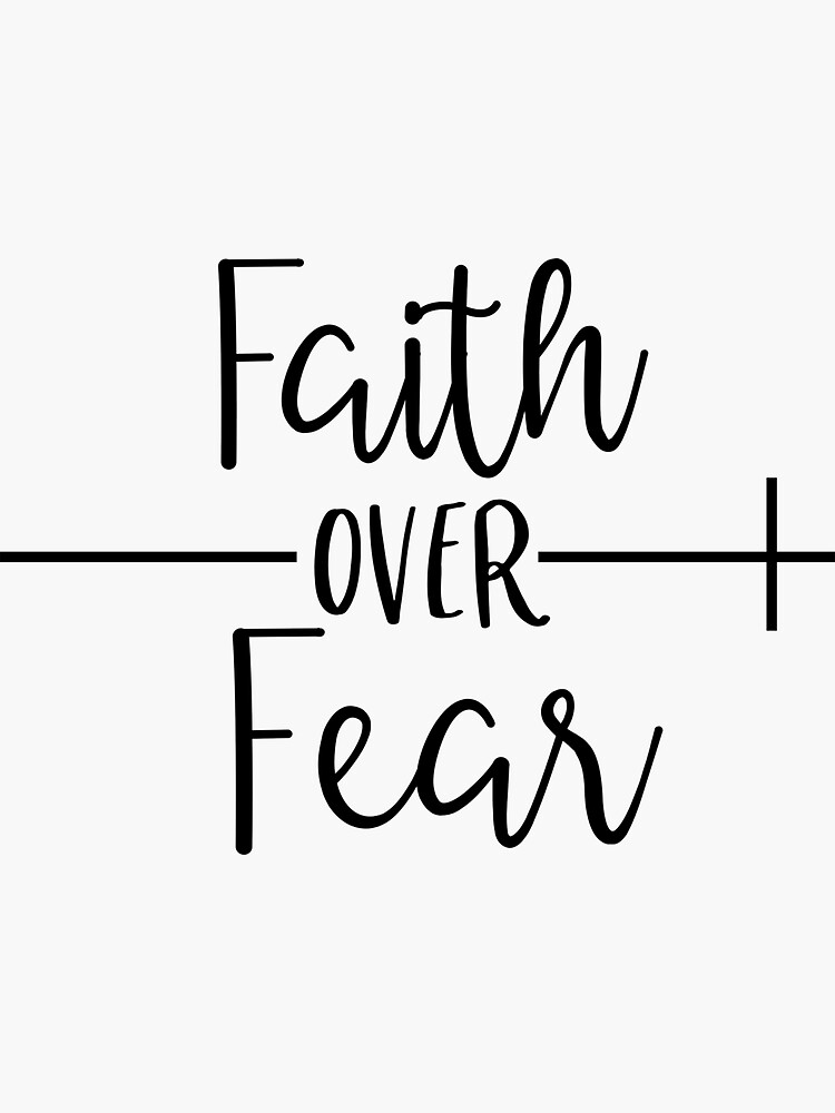 "Christian Design  Faith over Fear Cross Shirt" Sticker for Sale by