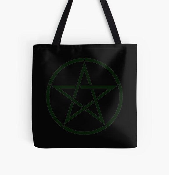 Earth Green Wicca Pentacle All Over Print Tote Bag
