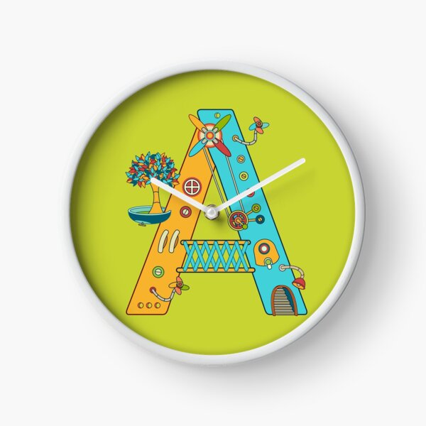 A for Armadillo, from the AlphaPod collection Clock