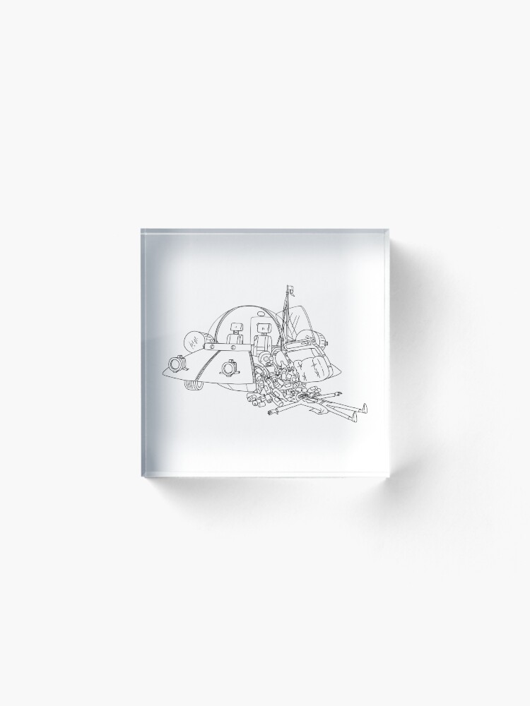 Alternate view of Rick and Morty in the spaceship | Rick and Morty Gadget Acrylic Block