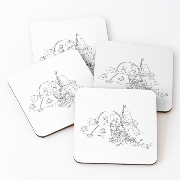 Rick and Morty in the spaceship | Rick and Morty Gadget Coasters (Set of 4)
