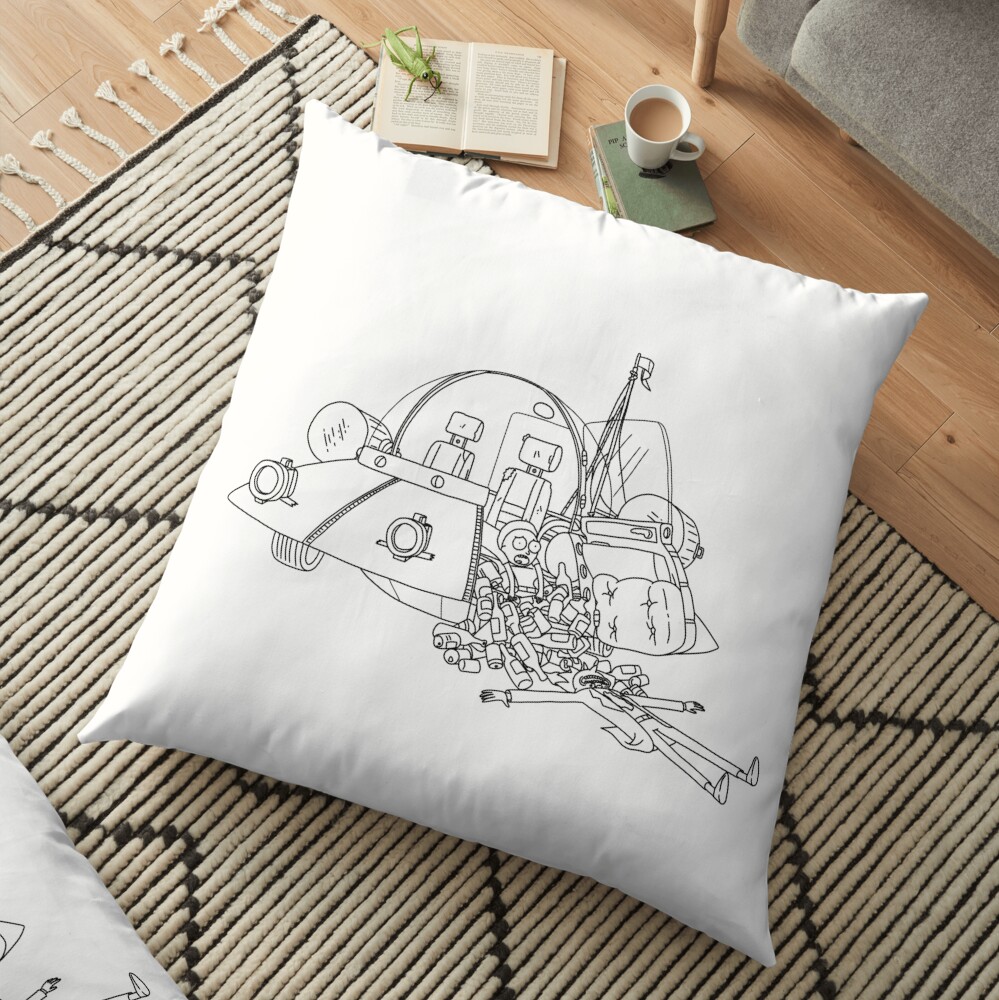 Rick and Morty in the spaceship | Rick and Morty Gadget Floor Pillow