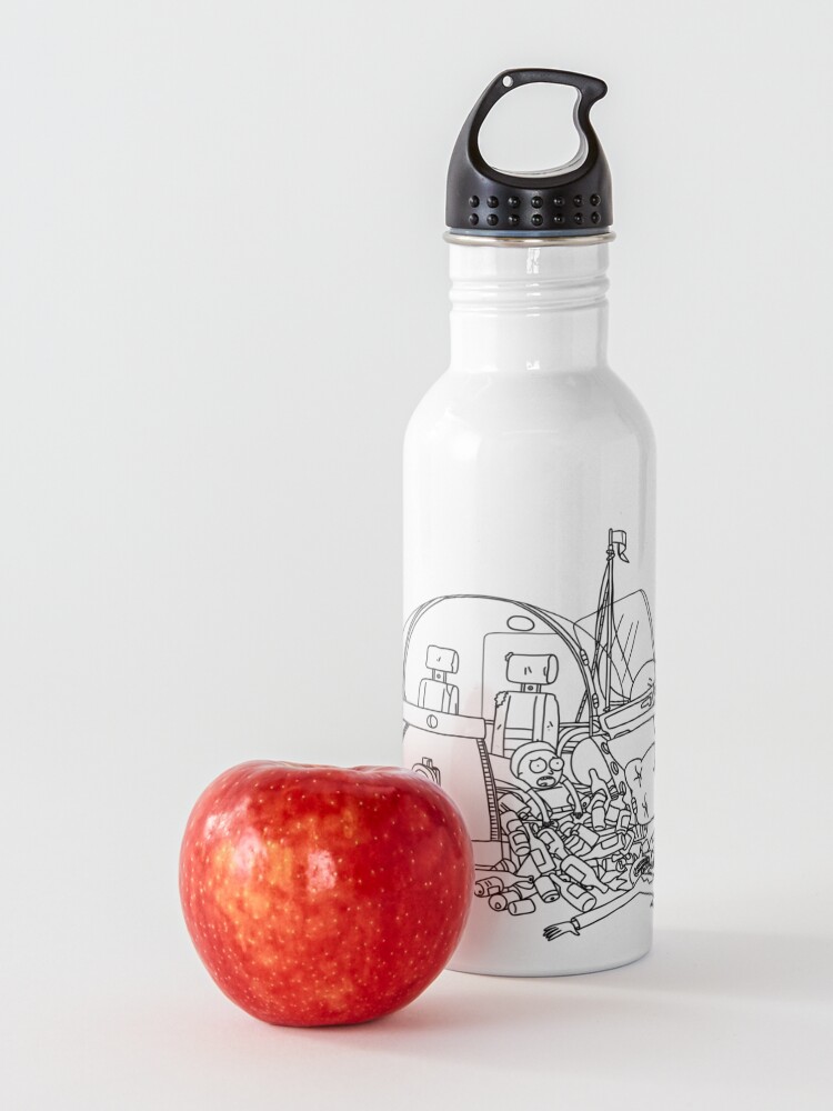 Alternate view of Rick and Morty in the spaceship | Rick and Morty Gadget Water Bottle