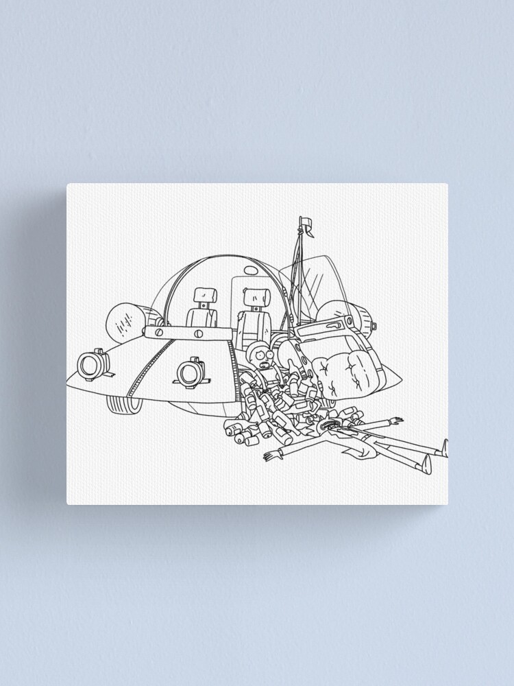 Alternate view of Rick and Morty in the spaceship | Rick and Morty Gadget Canvas Print