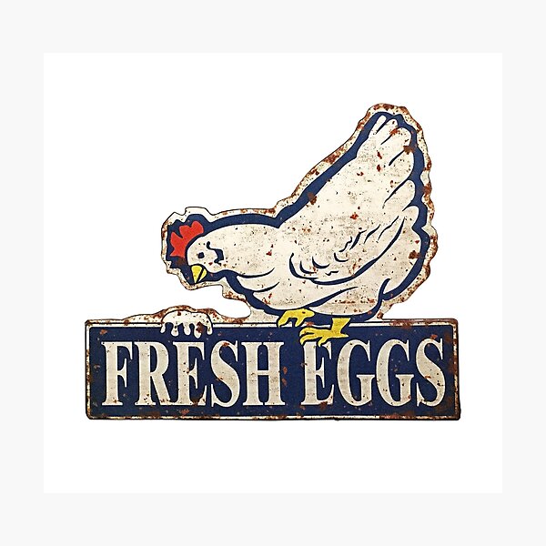 Item preview, fresh eggs sign designed and sold by Val Goretsky.