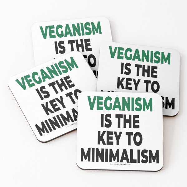Item preview, veganism is the key to minimalism - vegan activist graphics (111 v2) designed and sold by blindfoldsoff.