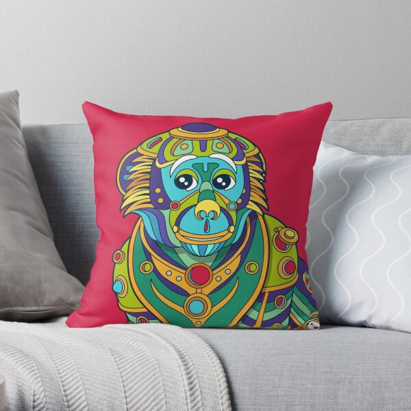 Vervet Monkey Throw Pillow