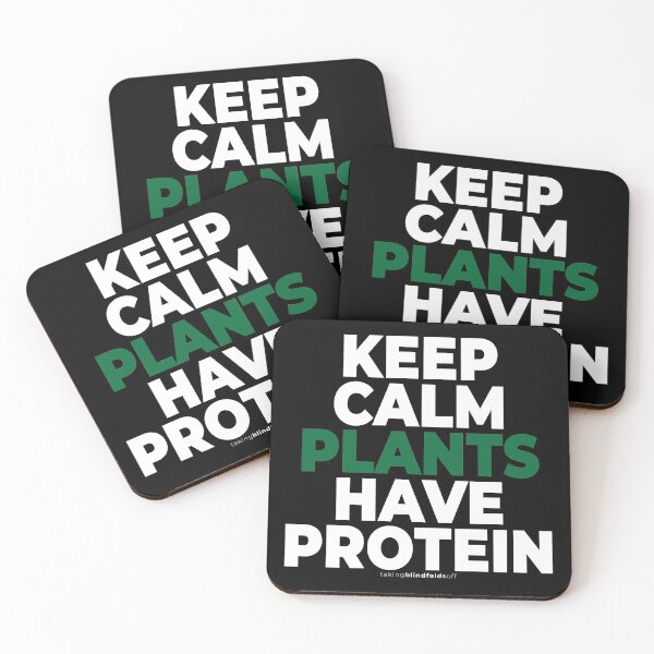 Item preview, keep calm plants have protein - vegan activist graphics (120) designed and sold by blindfoldsoff.