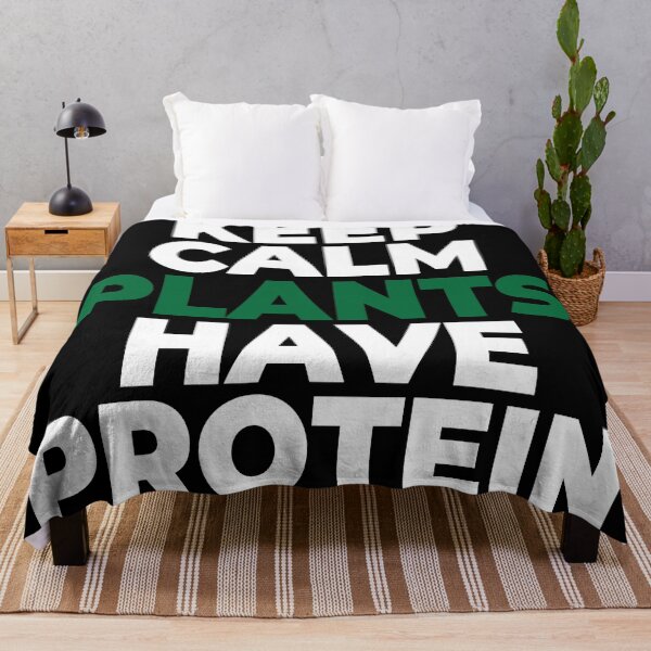 Item preview, keep calm plants have protein - vegan activist graphics (120) designed and sold by blindfoldsoff.