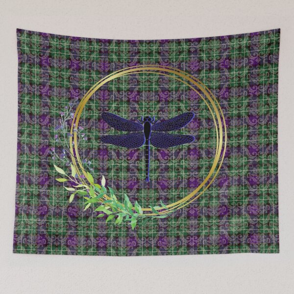 Item preview, Tartan Dragonfly Damask designed and sold by silvaris.