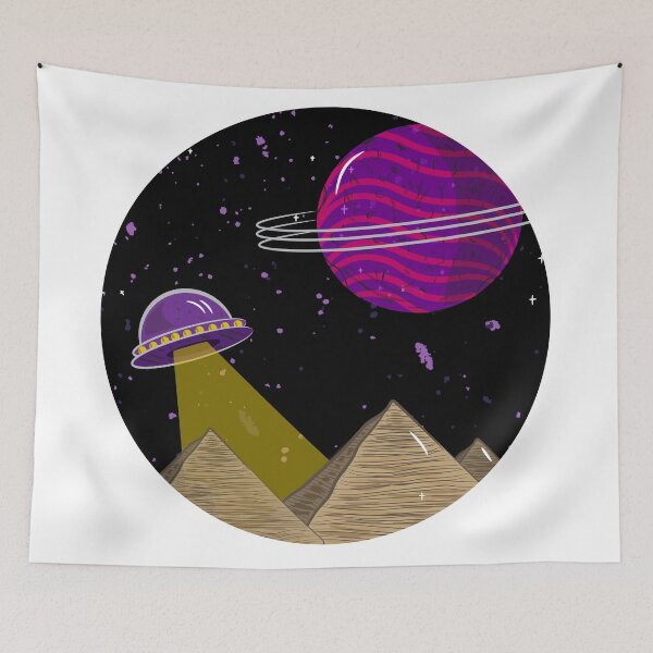 Item preview, Alien Spaceship Hovering Over Pyramids of Giza  designed and sold by Jonathan Nawrocki.