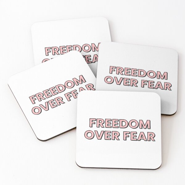 Item preview, Freedom over fear pink block letter sticker designed and sold by alongcamekathy.