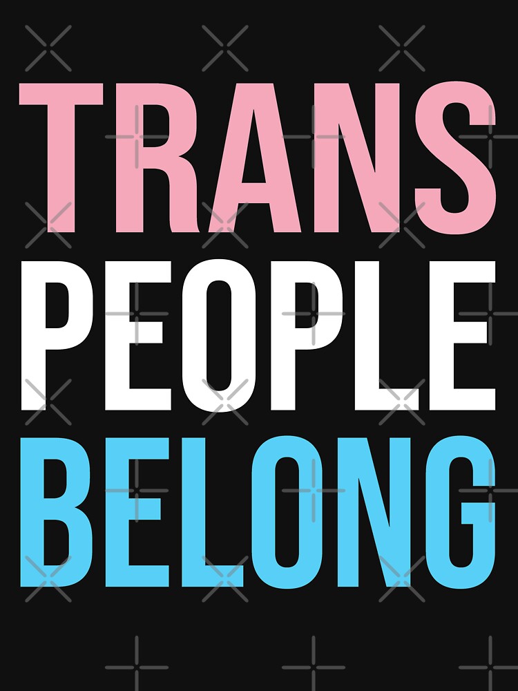 Trans People Belong Tee - Navy