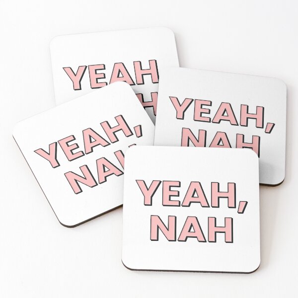 Item preview, Yeah, nah pink block letter sticker designed and sold by alongcamekathy.