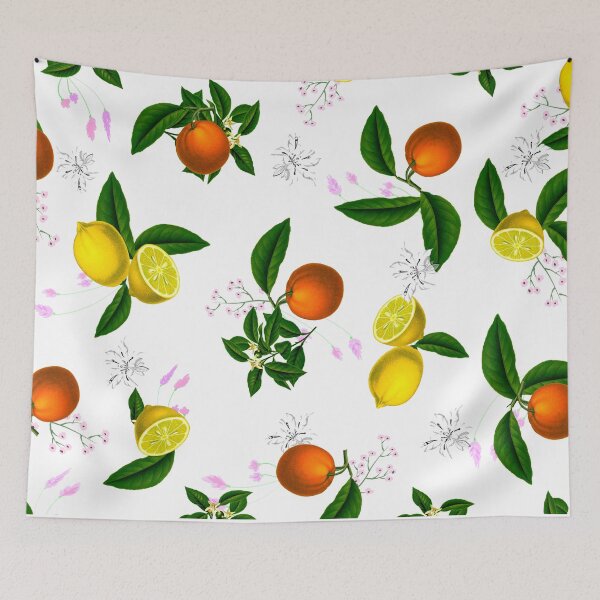 Item preview, Citrus,white flowers ,oranges,lemons,summer pattern designed and sold by MariaMarinova.