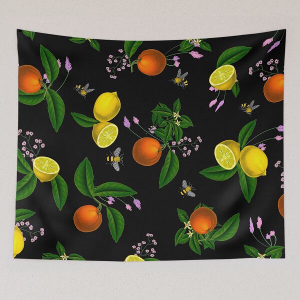 Item preview, Citrus,floral,oranges,lemons,bees,summer pattern designed and sold by MariaMarinova.