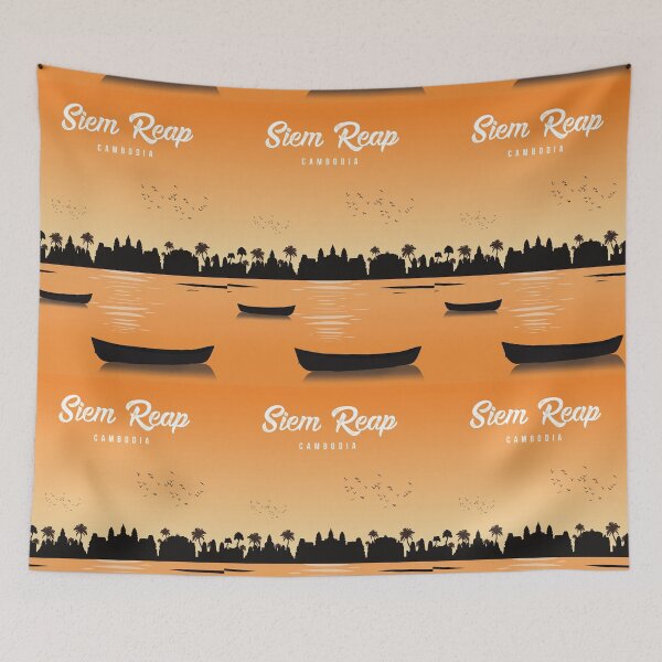 Item preview, Siem Reap Cityscape Skyline designed and sold by louzaartist.