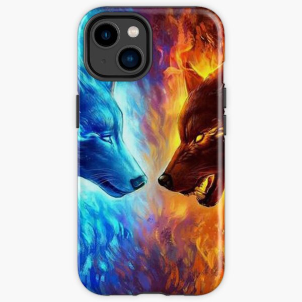 Ice Wolf and Fire Wolf - Wolf Rivalry iPhone Tough Case