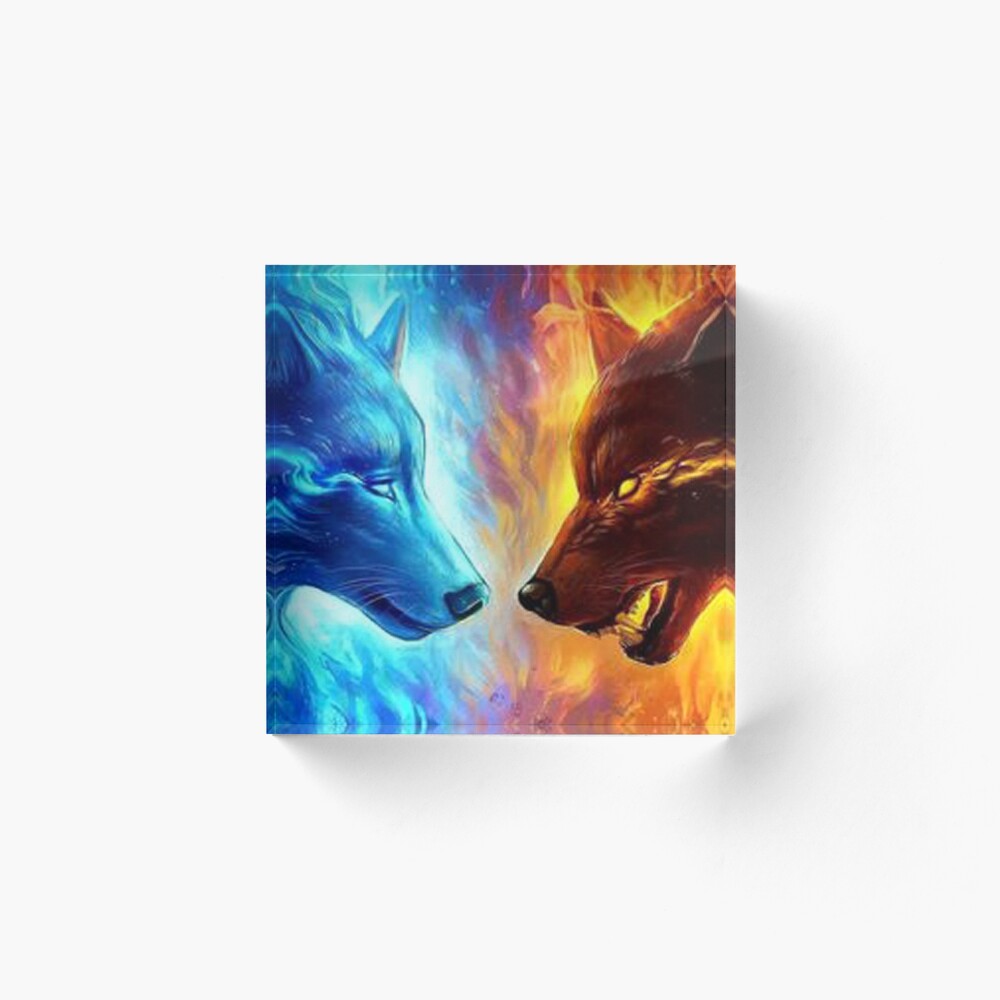 Fire and Ice Wolves Digital Print, Wildlife Fantasy Wolf Animal Instant  Download Printable , Art Prints, Cards, Screen Saver, Stickers 