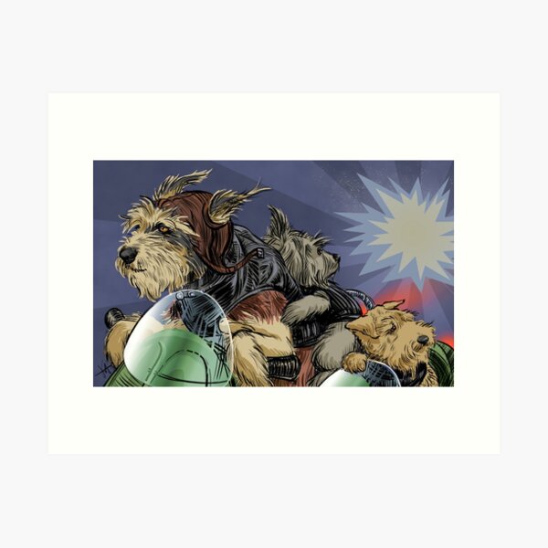 Terriers, Motorcycle, and Trouble Art Print