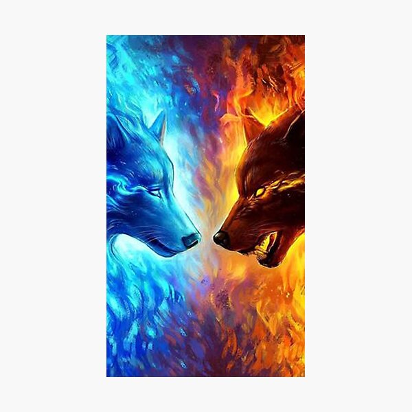 Item preview, Ice Wolf and Fire Wolf - Wolf Rivalry designed and sold by Kyumi12.