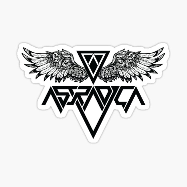 Astradica bandlogo with wings Sticker