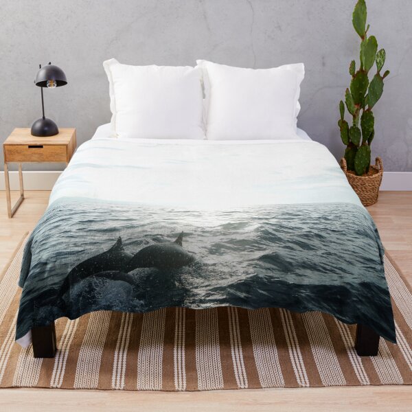 Item preview, Pod of dolphins at dawn in the ocean designed and sold by movejulie.