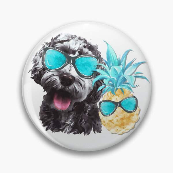Artikelvorschau, Goldendoodle Labradoodle mit Sonnenbrille und Ananas entworfen und verkauft von monicacarr.