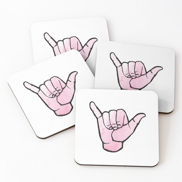Item preview, Pink Watercolor Hang Loose Sign designed and sold by happydoodles3.